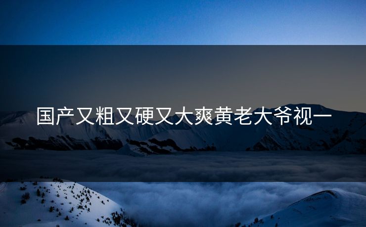 国产又粗又硬又大爽黄老大爷视一