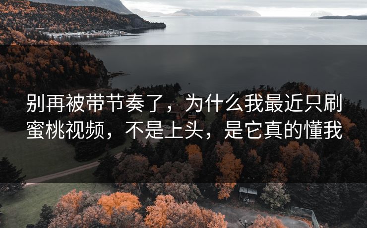 别再被带节奏了,为什么我最近只刷蜜桃视频,不是上头,是它真的懂我 别再被带节奏了,为什么我最近只刷蜜桃视频,不是上头,是它真的懂我