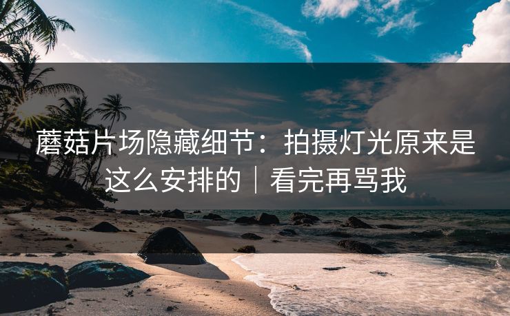 蘑菇片场隐藏细节：拍摄灯光原来是这么安排的｜看完再骂我